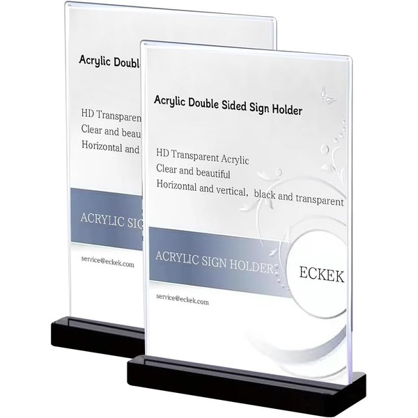 ECKEK 2 Pack Acrylic Sign Holder Menu Displays Double Sided