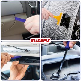 slidefix® 10-Piece Disassembly Tool Set Car Removal Tool Universal Tool for Interior Trim such as Upholstery, Doors, Radio, Audio Accessories, Trim Wedges Clips Made of PP and Carbon Fibre