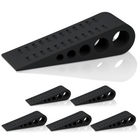 Self-Adhesive Door Stop for Bottom Mounting - Rubber Door Stopper No Drilling, Door Gap Protection 0.1-1.2 Inch(6 Pack, Black)