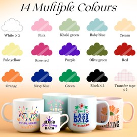 VINYL FROG Permanent Adhesive Vinyl Bundle 20 Sheets 12x12 inches Glossy Permanent Vinyl Pack Craft Vinyl with Tansfer Tape for Home Decorations, Sticker, DIY Mug, Car Decal