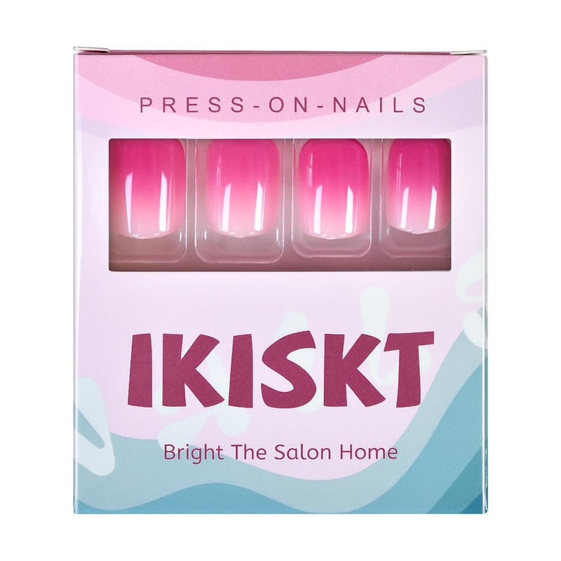 IKISKT Press On Nails - White French Tips | Rose