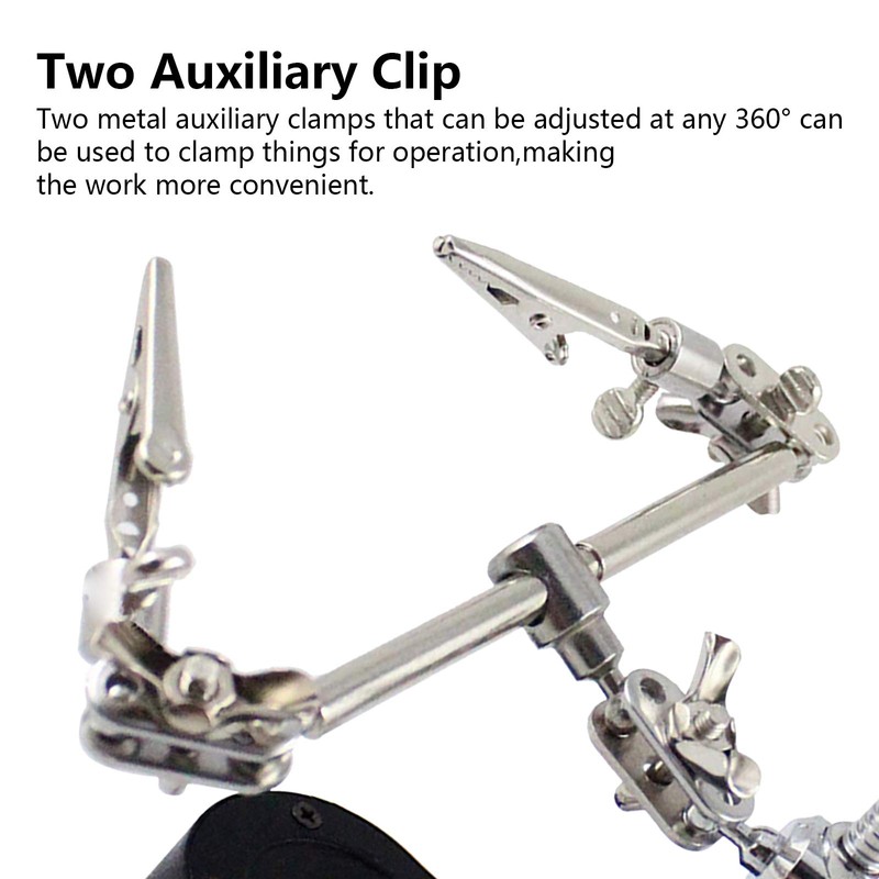 3.5X12X Helping Hands Soldering Station with LED Light & Alligator