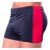 Aquarti Mens Swimming Trunks with Drawstring Elastic Waistband Black/Red Size: