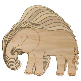 10x Wooden Elephant Walking Comic Craft Shapes 3mm Plywood Safari(6 x 9cm,No Hole)