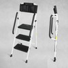 EASYBERG 3 Step Ladder with Safety Handrails, Heavy Duty Folding