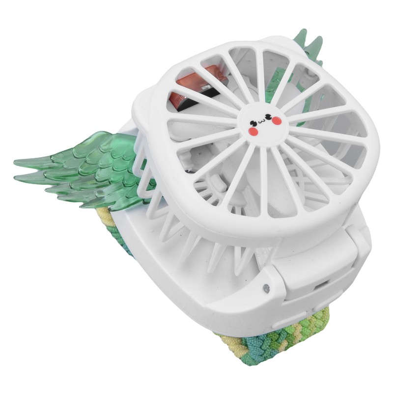 Mini Watch Fan Angel Wing Design USB Charging Wireless Braided
