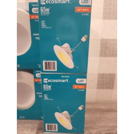 EcoSmart 4 Pk EcoSmart 65W Soft White 2700K Dimmable LED Recessed Downlight Indirect New