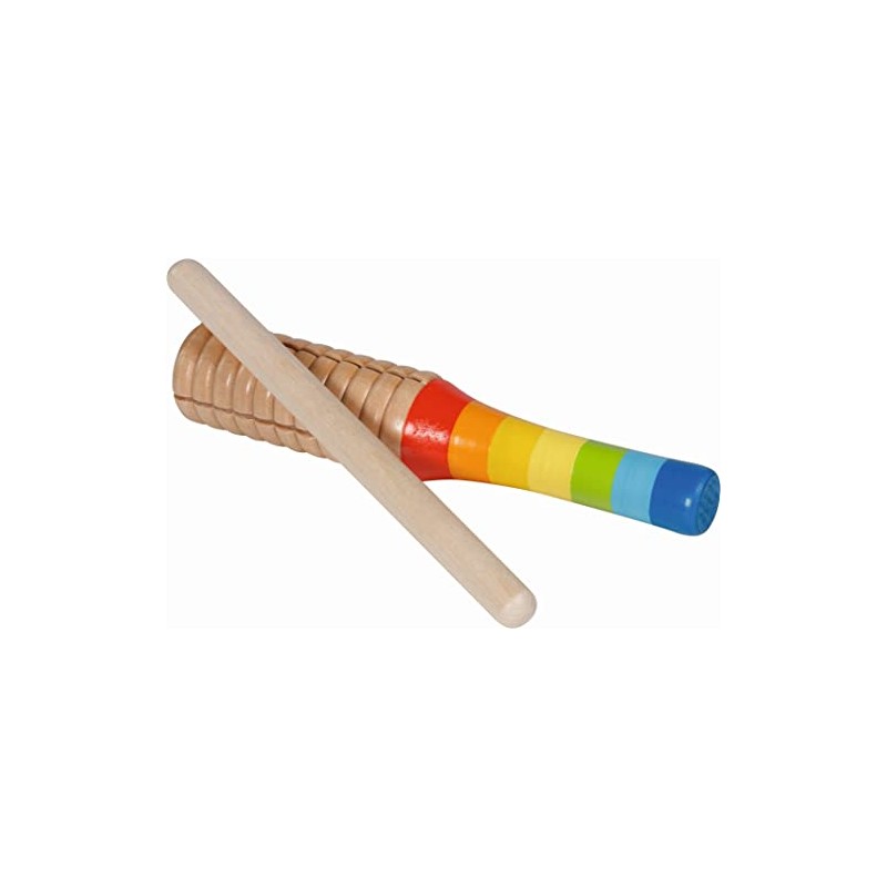 Goki 61874 Rainbow Percussion Staff Drums, Multicoloured