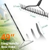 Bow Rake, 63" Adjustable Long Handle Lawn Leveling Garden Rake