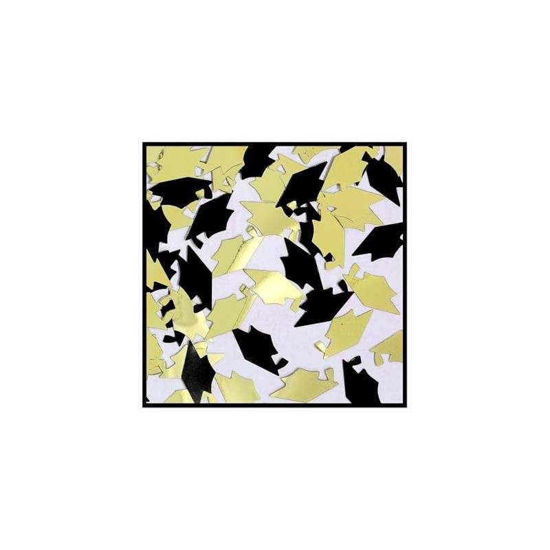 Beistle Congrats Caps Black & Gold Confetti