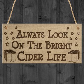 RED OCEAN Bright Cider Life Funny Alcohol Man Cave Pub Gift Hanging Plaque Home Brew Bar Sign
