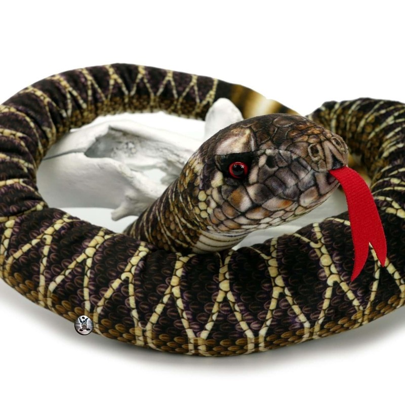 Kuscheltiere.biz Rattlesnake 100 cm Snake with Rattle Plush Snake Plush