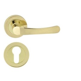 DOMINO DOOR HANDLE SET NOVA-R M1 BRASS WC / BATHROOM