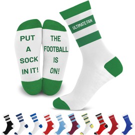 SC Products Mens Football Socks with Funny Message on Sole | Size 6-12 Cotton Novelty Socks Funny Football Gifts for Men | Ultimate Fan Sports Gifts for Him for Christmas, Birthday, Secret Santa