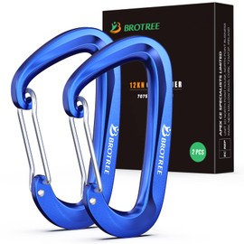 Brotree Carabiner with 1200 kg Load Capacity, Carabiner Hook with Keyring / Screw-Lock Configuration, Heavy Duty Screw-Lock Carabiner for Hammocks, Camping, Hiking, Fishing & More