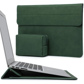 HYZUO 13.3-14 Pulgadas Funda Protectora para Portátiles con Función de Soporte para 2021-2024 MacBook Pro 14 M3/M2/M1 Pro/MAX A2992 A2918 A2779, 13.8/13.5 Surface Laptop, Envy 13, Verde Medianoche