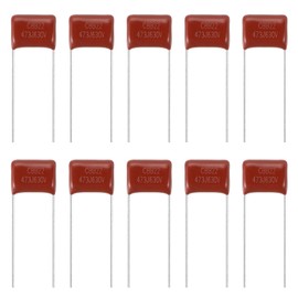 sourcing map 100pcs CBB22 Capacitor 630V 473J 0.047UF Metallized Polypropylene Film Capacitors