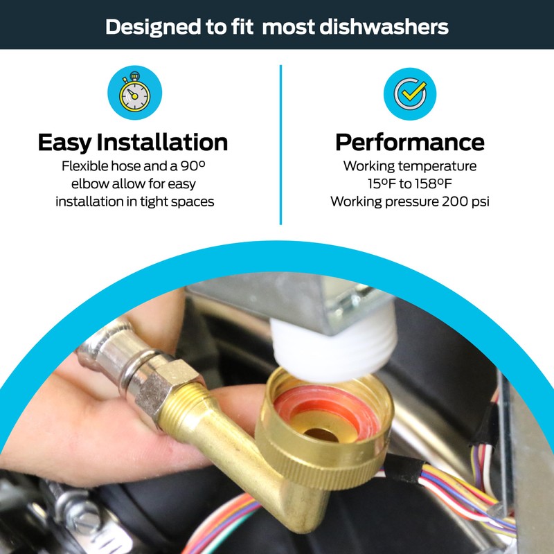 Eastman 12 Ft. Dishwasher Installation Kit, Braided Stainless Steel Supply