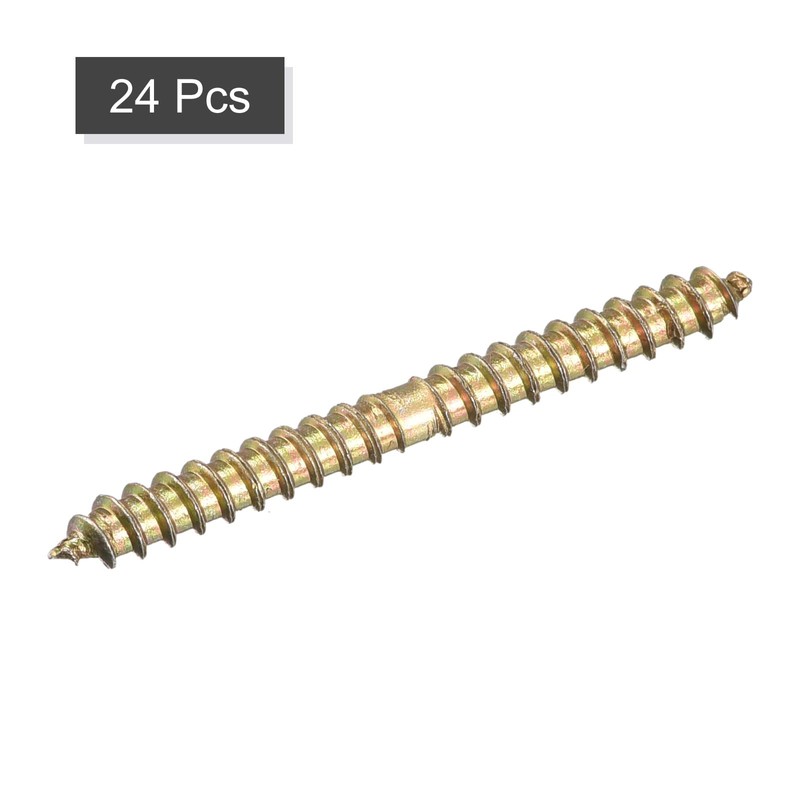uxcell 4x38mm Hanger Bolts, 24pcs Double Ended Self-Tapping Thread Wood