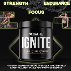 Xwerks Ignite Blue Razz Pre Workout Powder - Best Natural Keto Pre-Workout for Women and Men with Explosive Energy - Gluten Free Preworkout Blend for Endurance and Stamina -150 mg Caffeine 30 Servings