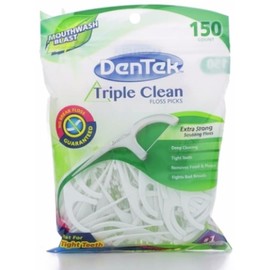 DenTek Triple Clean Advanced Clean Floss Picks | No Break & No Shred Floss | 150 Count | Pack of 5