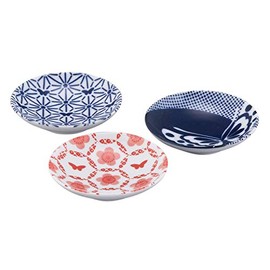 Hanae MC1300-135 Mori Komon Bean Plate, Set of 3