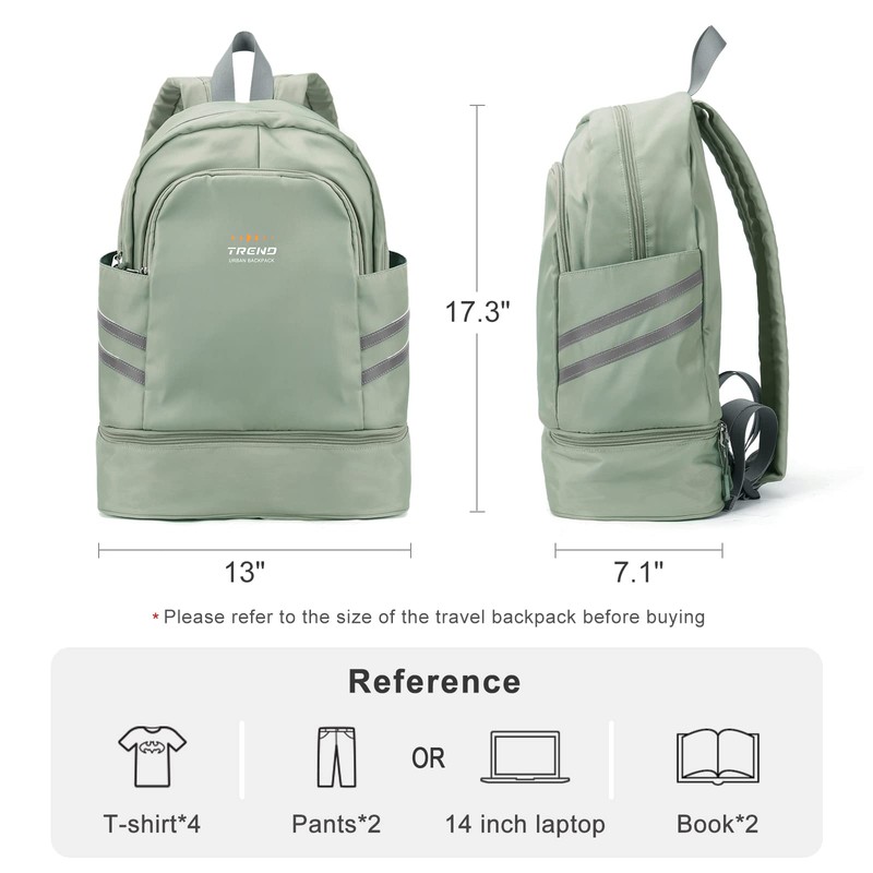 coofay Gym Backpack For Women Waterproof Backpack With Shoe Compartment