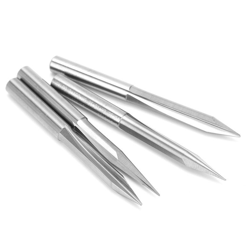 4Pcs VShaped Carving Cutter 2Edged Engraving Bit 4x0.4x15°/4x0.4x20°/4x0.4x25°/4x0.4x30°