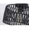 Hchunqjor Coastal Black Woven Flush Mount Light Fixture Rustic Industrial