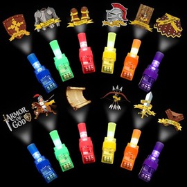 Tuanse 36 Pcs Armor of God Finger Lights Bulk, Glow in The Dark Christian Armor of God Party Favors for Kids, Summer VBS Vacation Bible School Crafts Supplies, Church Camp and Sunday School Gifts