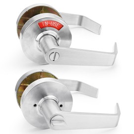 ANNFUZ Privacy Lever Lock with in-Used Or Vacant Indicator,Bathroom Handle Door Lock with Occupied Sign for Men/Woman Restrooms,Commerical ANSI Grade 2,Perfect for Public Washrooms,Satin Nickle