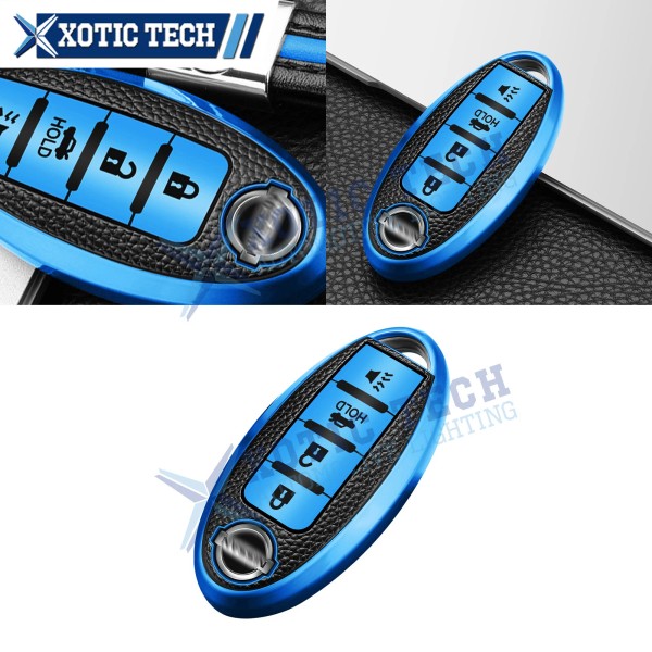 Xotic Tech Full Cover TPU Leather Blue Keyless Entry Key