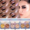 Mysense 4 Colors Shimmer Highlight Makeup Contour Palette,Shimmer Blush &
