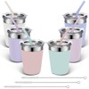 Yummy Sam 6PCS Kids Stainless Steel Cups with Lids, 12oz
