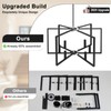 Black Farmhouse Chandelier, 6 Light Geometric Dining Room Light Fixture,