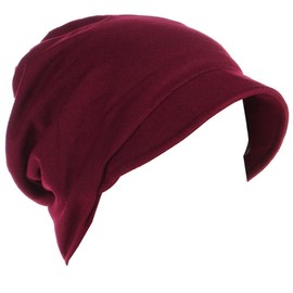 YOFASEN Women's Winter Warm Beret Hat - Plain Beanie Hat Visor Beret Hat Casual Cotton Hair Loss Hat Hair Cover Cap Headwear for Hair Loss Chemo, red