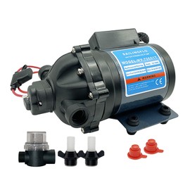 12V RV Fresh Water Pump, 7GPM 60PSI On Demand Self Priming Diaphragm Pump, Pressure Increase Booster Pump with 1/2" FNPT Filter & Adapter, for RV Boat Marine Camper (HY-70601T)