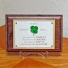 Clovers Online Walnut Plaque with a Genuine Four Leaf Clover