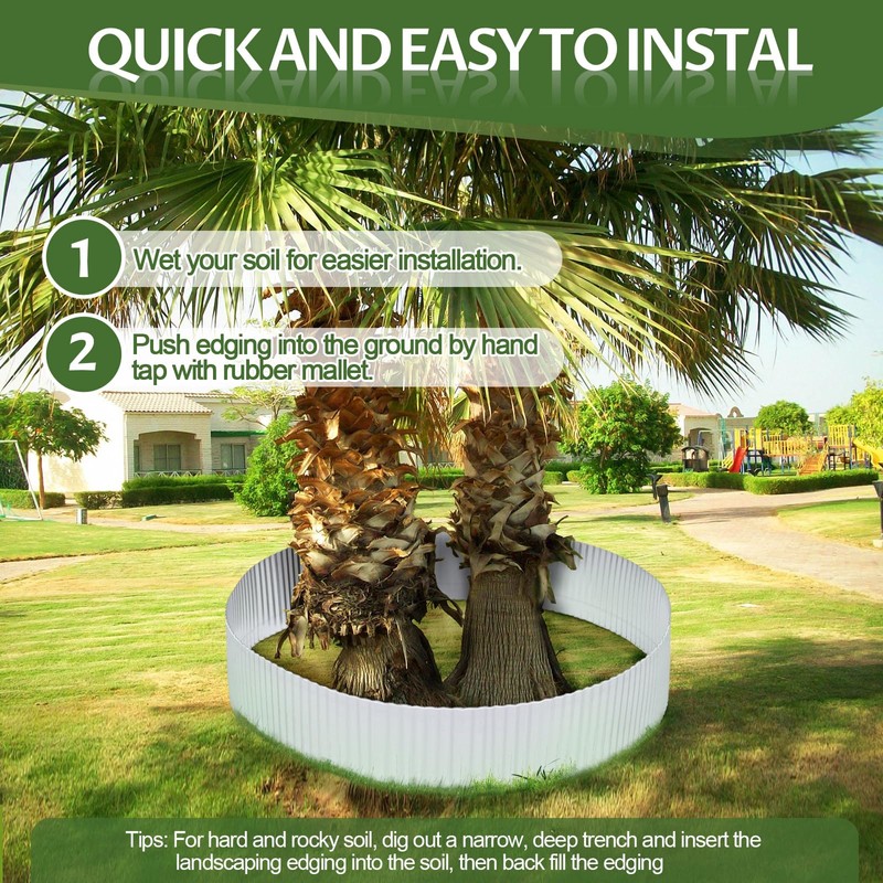 Tandefio Corrugated Metal Garden Edging 12 in x 20 ft