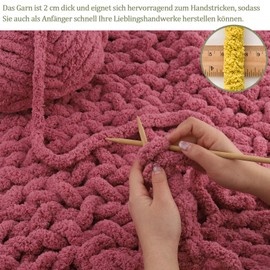 Thick Yarn for Hand Knitting, Diameter 2 cm Thick Yarn Knitting Yarn, Thick Yarn for Crochet, Yarn Thick Yarn Fluffy, Thick Yarn for Blanket, Chunky Knit Soft Wool Yarn Pet Bed Sofa 226 g