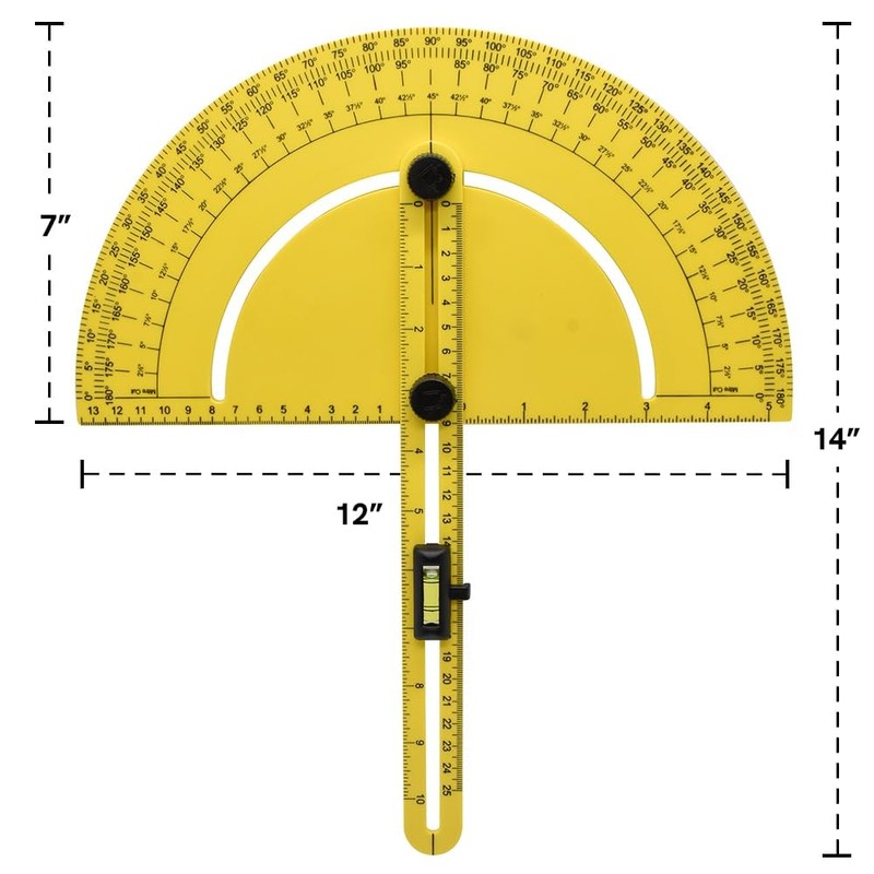 Big Horn 19104 Plastic Miter Saw Protractor 7-Inch Angle Finder