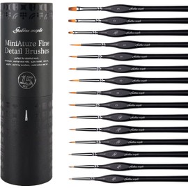 Fine Detail Paint Brushes Miniature Paint Brushes 15 High Detail Thin Paint Brushes with Fine Tips Ergonomic Handles for Small Scale Models for Acrylic Watercolor Oil Painting