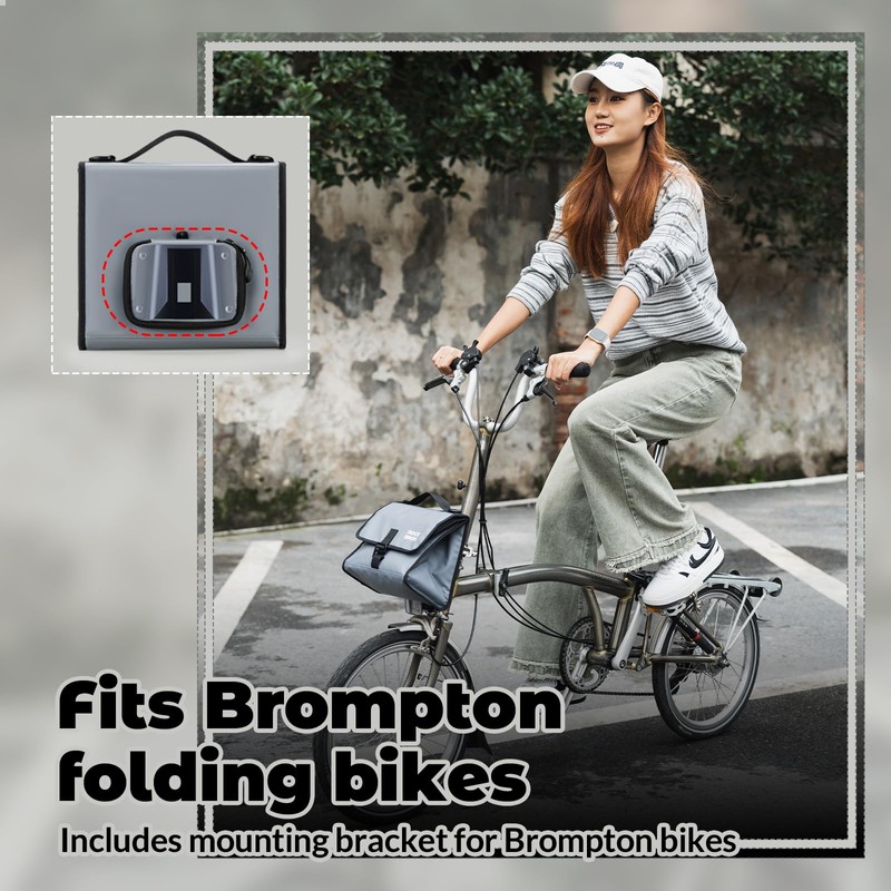 ROCKBROS Expandable Handlebar Pack 4-7L Folding Bike Storage with Detachable