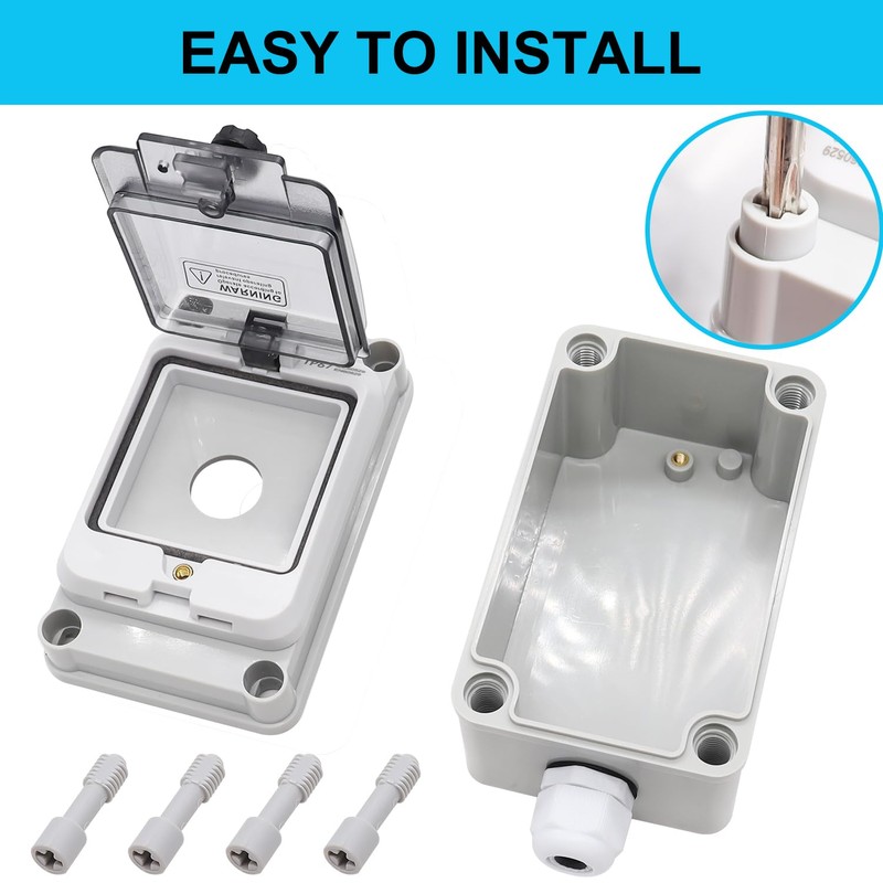 TWTADE e-Stop Push Button Switch with Box Outdoor IP67 Waterproof