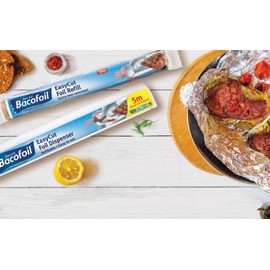 3 x EasyCut Aluminium Foil Refill Rolls Extra Tear & Heat-Resistant Perfect for Grilling Baking Roasting Wrapping Freezing – 30cm x 15m