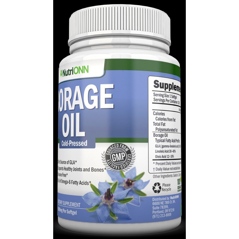 Borage Oil - 1000 mg - 180 Softgels - High