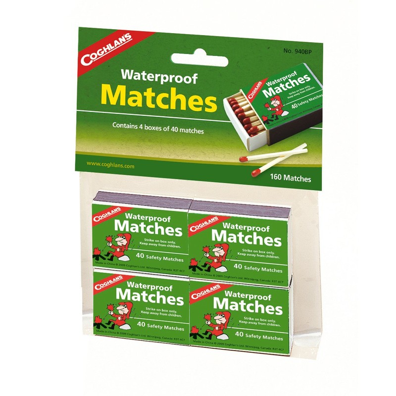 Coghlan's Waterproof Matches 4-Pack – Stormproof and Windproof Firestarters for