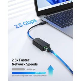 Cable Matters USB C to 2.5Gb Ethernet Adapter, USB-C to 2.5 Gigabit Ethernet, 2.5Gb USBC Network Adapter - Compatible with Thunderbolt 5/4 for MacBook, Not Work with Mac mini