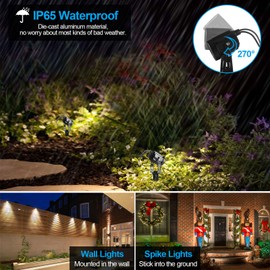ALOVECO Landscape Lighting 1800LM 12V Low Voltage Landscape Lights Kit with Transformer and 69FT Cable IP65 Waterproof LED Uplighting Outdoor Spotlights for Yard House Tree Garden 6 Pack Warm White