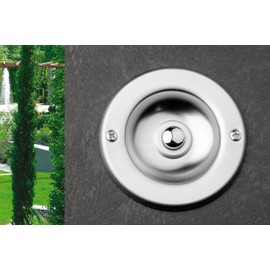 HUBER Flush-Mounted Bell Push Button 1-Way Brass Round Door Bell Push Door Bell Flush-Mounted Brass Bell Switch Bell Chrome Matt